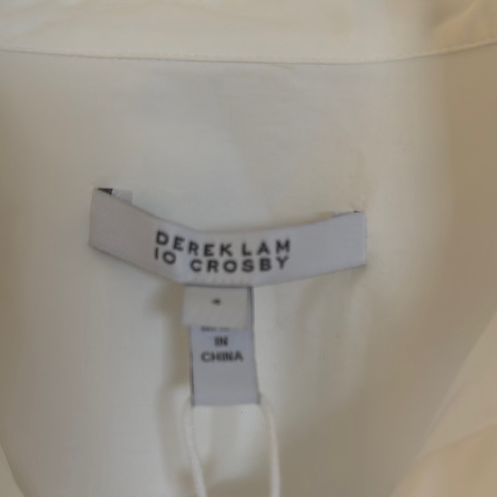 10 Crosby Derek Lam White Crisp Casual Shirt - Picture 2 of 6